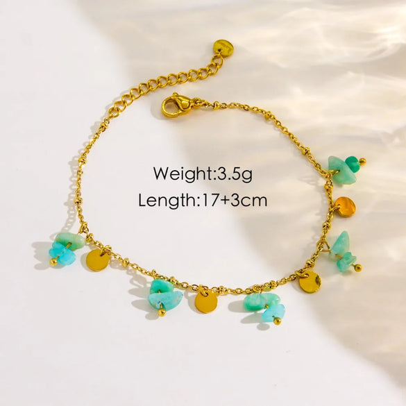 IG Style Luxurious Modern Style Pentagram Circle Moon 304 Stainless Steel 14K Gold Plated Shell Zircon Bracelets In Bulk