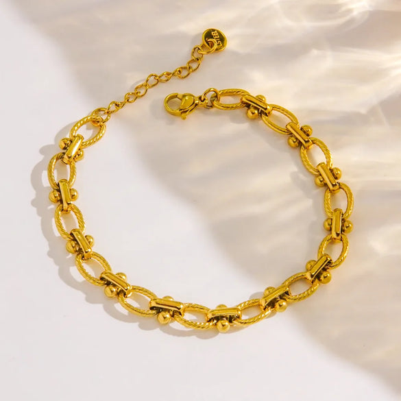 IG Style Luxurious Modern Style Pentagram Circle Moon 304 Stainless Steel 14K Gold Plated Shell Zircon Bracelets In Bulk