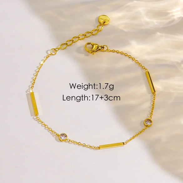 IG Style Luxurious Modern Style Pentagram Circle Moon 304 Stainless Steel 14K Gold Plated Shell Zircon Bracelets In Bulk