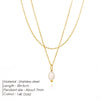 IG Style Princess Romantic Geometric 14K Gold Plated 304 Stainless Steel Baroque Pearls Wholesale Double Layer Necklaces