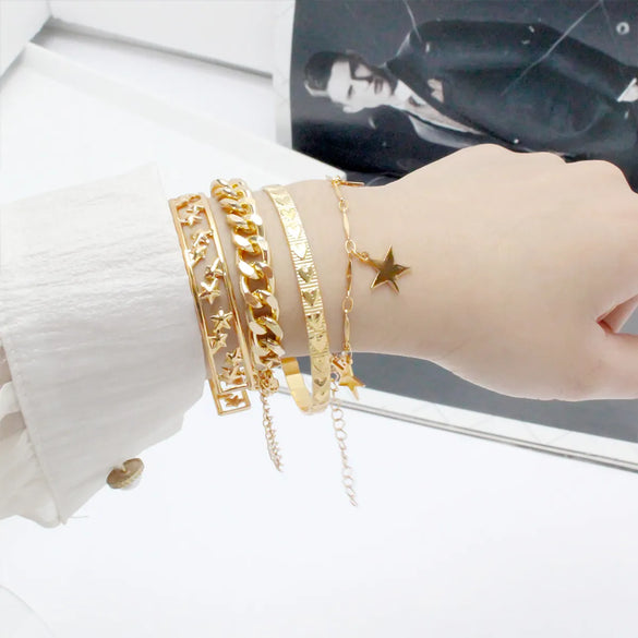 Ig Style Retro Pentagram Alloy Wholesale Bracelets Bangle