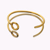 IG Style Simple Style C Shape Circle Round 304 Stainless Steel 18K Gold Plated Bangle In Bulk