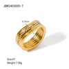 IG Style Simple Style Classic Style Waves Lines 304 Stainless Steel 18K Gold Plated Rhinestones Rings In Bulk