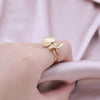 Ig Style Simple Style Flower Stainless Steel Plating 18k Gold Plated Open Rings