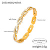 IG Style Simple Style Geometric 304 Stainless Steel 18K Gold Plated Rhinestones Zircon Bangle In Bulk