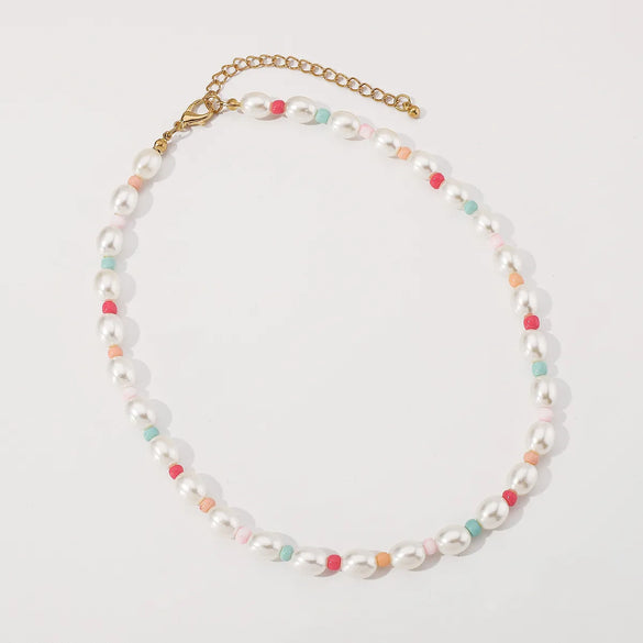 IG Style Simple Style Geometric Imitation Pearl Seed Bead Beaded Women'S Bracelets Necklace