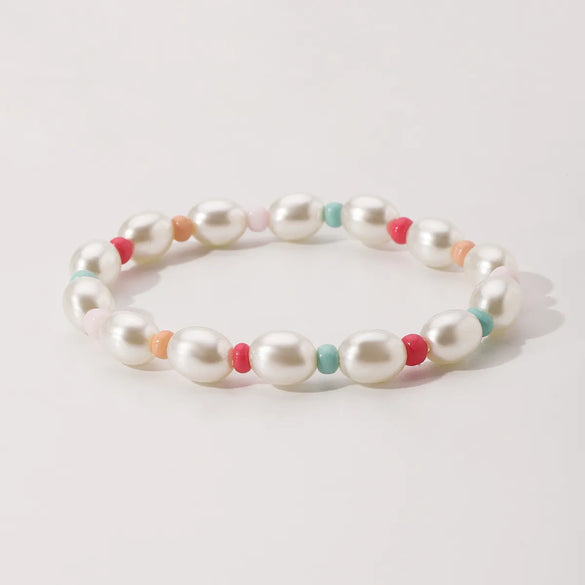 IG Style Simple Style Geometric Imitation Pearl Seed Bead Beaded Women'S Bracelets Necklace