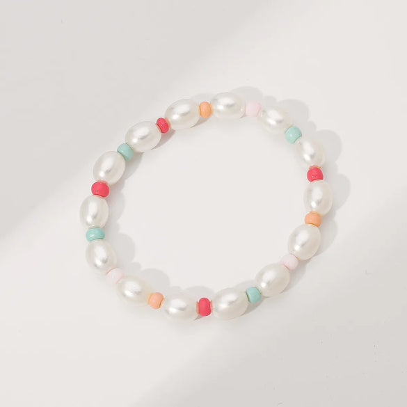 IG Style Simple Style Geometric Imitation Pearl Seed Bead Beaded Women'S Bracelets Necklace