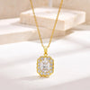 201 Stainless Steel Copper Alloy IG Style Simple Style Plating Inlay Geometric Zircon Pendant Necklace