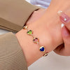 Ig Style Simple Style Heart Shape Alloy Plating Inlay Zircon 14k Gold Plated Women'S Bracelets