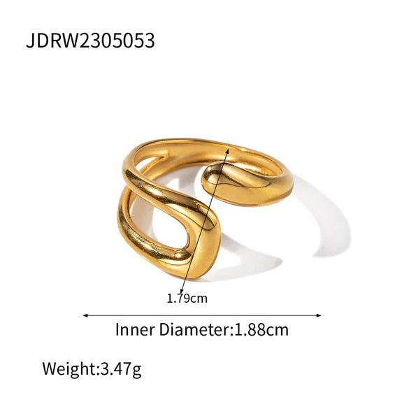 Wholesale Jewelry IG Style Simple Style Irregular Solid Color 304 Stainless Steel Plating Open Rings
