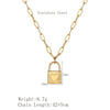 Ig Style Simple Style Lock Stainless Steel Plating 18k Gold Plated Pendant Necklace