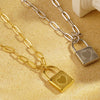 Ig Style Simple Style Lock Stainless Steel Plating 18k Gold Plated Pendant Necklace