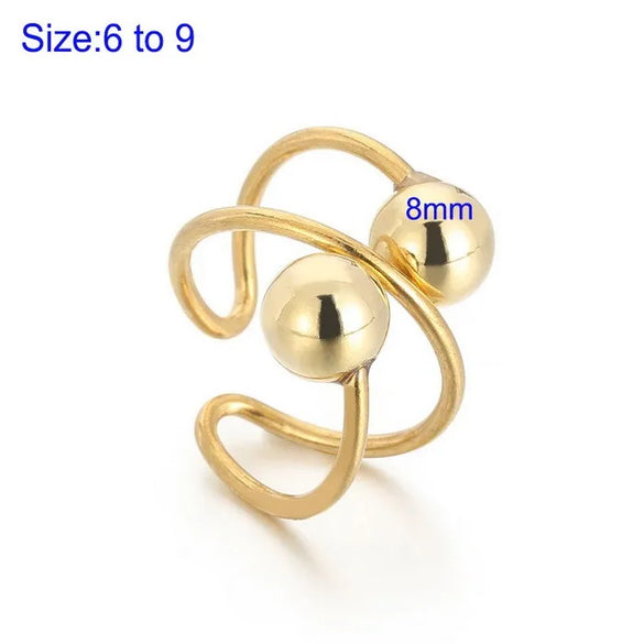 Wholesale Jewelry IG Style Simple Style Round Titanium Steel 18K Gold Plated Pearl Plating Rings Bracelets Earrings