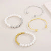 Wholesale Jewelry IG Style Simple Style Round Titanium Steel 18K Gold Plated Pearl Plating Rings Bracelets Earrings