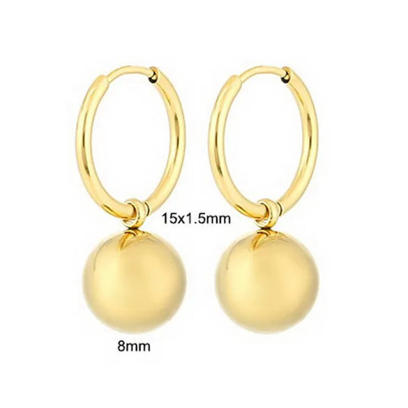 Wholesale Jewelry IG Style Simple Style Round Titanium Steel 18K Gold Plated Pearl Plating Rings Bracelets Earrings