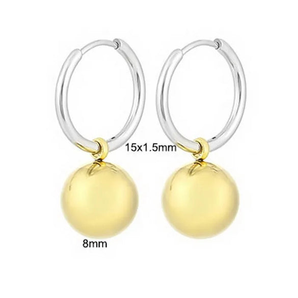 Wholesale Jewelry IG Style Simple Style Round Titanium Steel 18K Gold Plated Pearl Plating Rings Bracelets Earrings