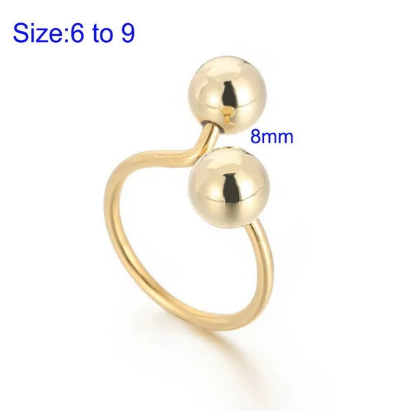 Wholesale Jewelry IG Style Simple Style Round Titanium Steel 18K Gold Plated Pearl Plating Rings Bracelets Earrings