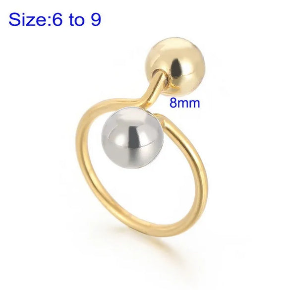 Wholesale Jewelry IG Style Simple Style Round Titanium Steel 18K Gold Plated Pearl Plating Rings Bracelets Earrings