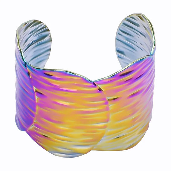 IG Style Simple Style Solid Color 304 Stainless Steel 18K Gold Plated Bangle In Bulk