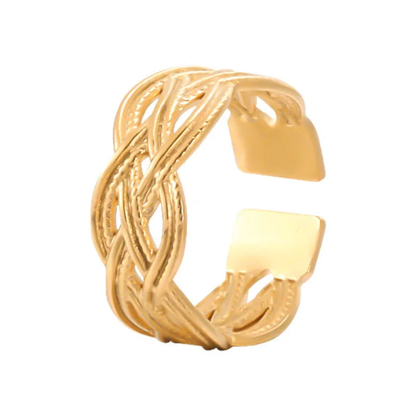 Ig Style Simple Style Solid Color Stainless Steel Plating Hollow Out Open Ring