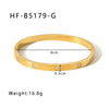 Ig Style Simple Style Square Stainless Steel Plating Inlay Zircon 18k Gold Plated White Gold Plated Bangle