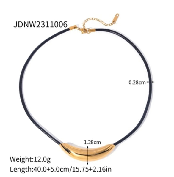 Ig Style Solid Color Stainless Steel Plating 18k Gold Plated Necklace