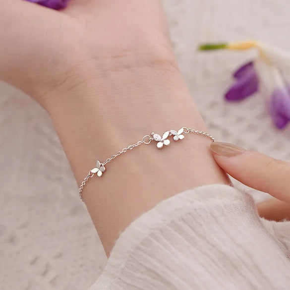 Ig Style Sweet Butterfly Copper Enamel Plating Inlay Zircon Bracelets
