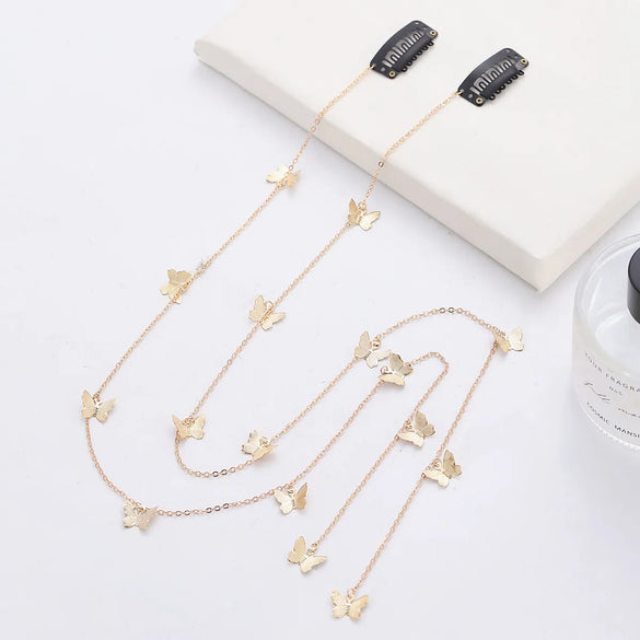 Ig Style Tassel Butterfly Metal Hair Chain
