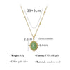 Ig Style Vacation French Style Oval Stainless Steel Plating Inlay Natural Stone 18k Gold Plated Pendant Necklace