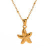 Ig Style Vacation Starfish Stainless Steel Plating 18k Gold Plated Pendant Necklace