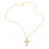 Ig Style Vintage Style Fashion Cross Copper Plating Inlay Pearl Zircon 18k Gold Plated Necklace
