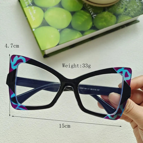 IG Style Y2K Casual Color Block Pc Resin Polygon Butterfly Frame Full Frame Women'S Sunglasses
