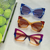 IG Style Y2K Casual Color Block Pc Resin Polygon Butterfly Frame Full Frame Women'S Sunglasses