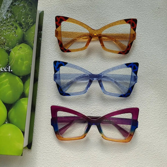 IG Style Y2K Casual Color Block Pc Resin Polygon Butterfly Frame Full Frame Women'S Sunglasses