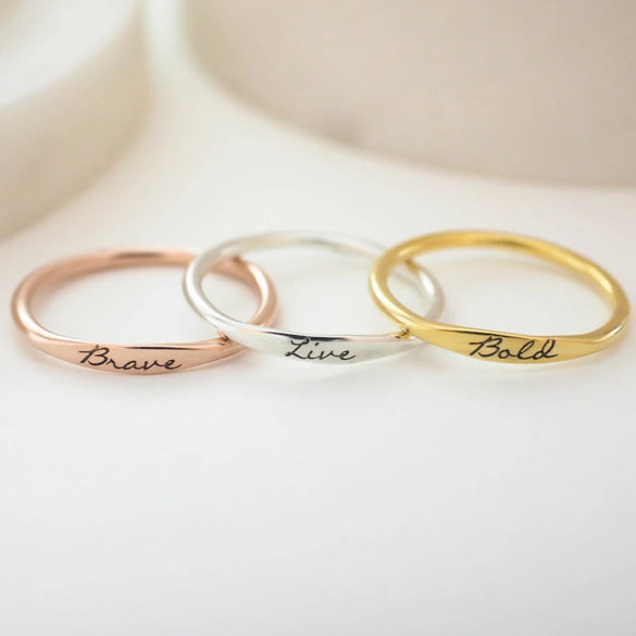 Custom Name Ring,Stackable Name Ring, Dainty Name Ring,Stackable Engraved Rings, Engraved Name Ring, Personalized Gift for Her,Mother's Gift