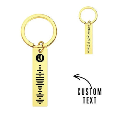 Spotify Code Keyring | Personalised Keyring | Custom Music Song Keyring | Personalised Keychain | Engraved Keychain | Gold Silver Black Key