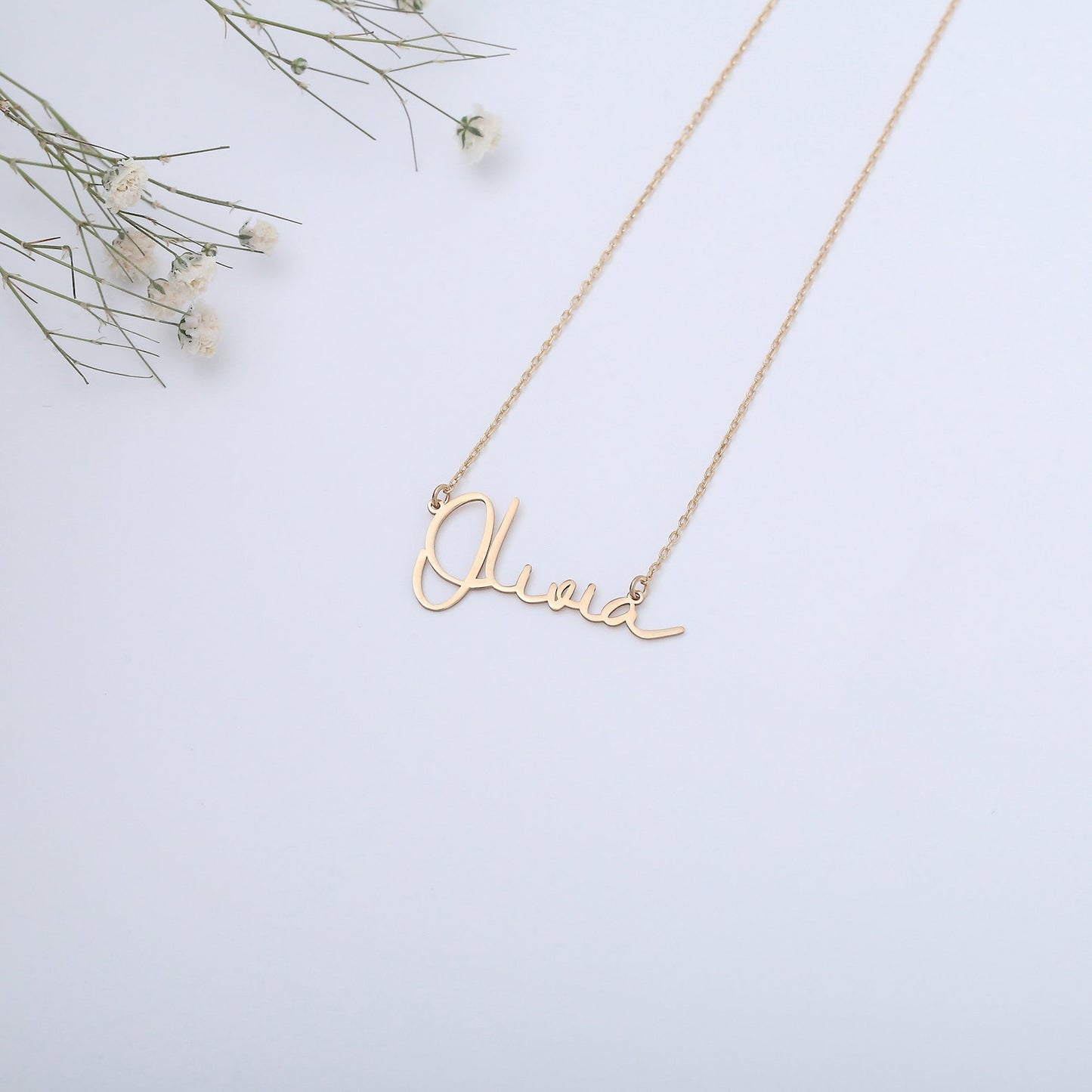 14K Solid Gold Name Necklace, Personalized Name Necklace, 14K Real Gold Name Necklace, Name Necklace Gold, Gift for Her, Christmas Gift