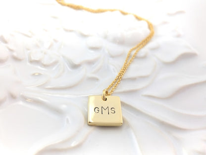 Monogram Necklace • Modern Style • First - Last - Middle Name Initials • HAND Stamped or Manually Engraved • Mother's Day & for All Gifts