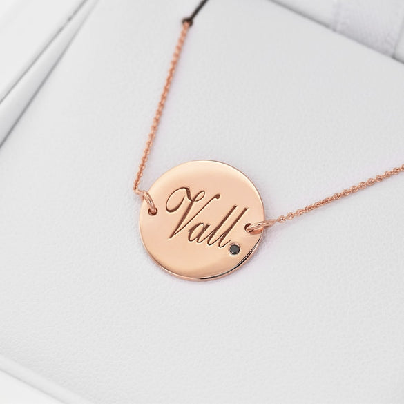 Black Diamond Personalized Gold Bracelet | Engraved Gold Bracelet with Black Diamond | Black Diamond Bracelet with Letter in 14k Gold