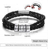 Personalized Family Names Men's Bracelet 925 Sterling Silver Beads Bracelet Father's Day Gifts Genuine Leather Bangle