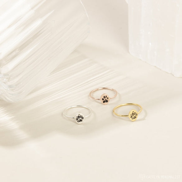 Custom Paw Print Ring • Your Actual Pet Print Ring • Personalized Fingerprint • Cat Print Jewelry • Pet Lover Gift • Pet Memorial • RM52B