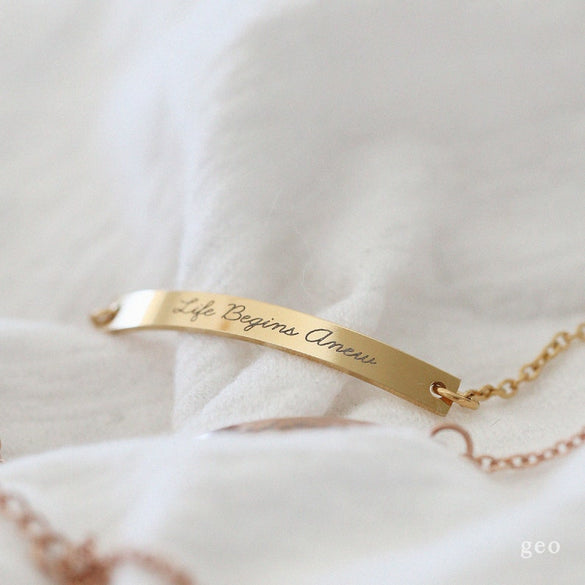 Engraved Bracelet With Name Gifts For Mom Her Personalized Friendship Bracelet Inspirational Best Friend Gift Birthday Gift Minimalist