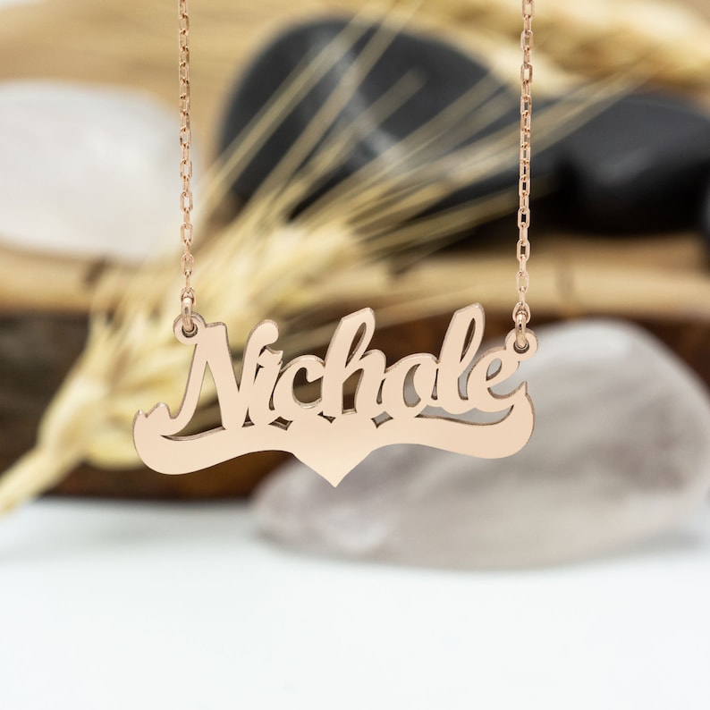 Personalized Name Necklace with Heart - Christmas Gift