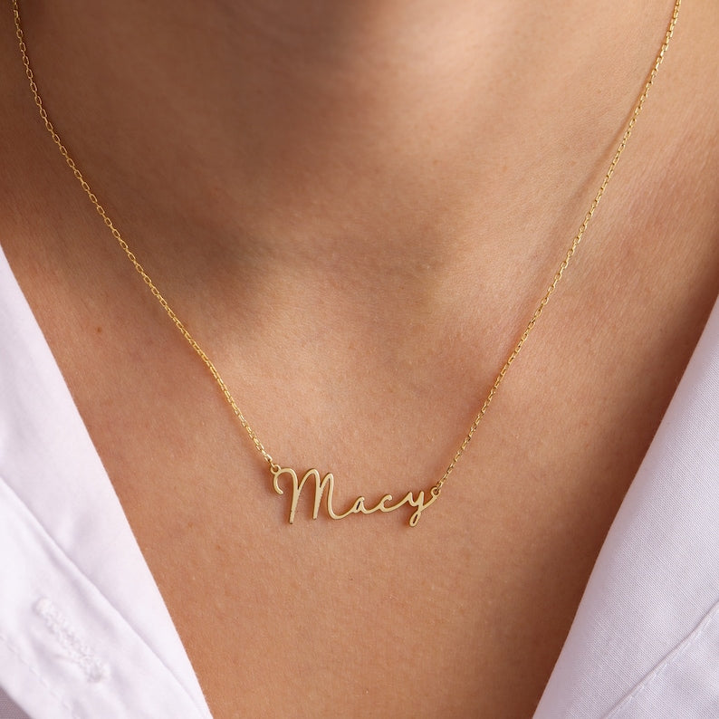 Personalized Signature Necklace, Custom Name Necklace, Signature Name Necklace, Dainty Name Jewelry, Gift For Her, Mother Day Gift