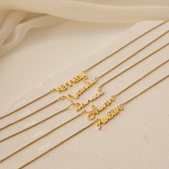 Custom Name Necklace• Gold Nameplate Necklace with Box Chain • Best Friend Jewelry • Perfect Birthday Gift