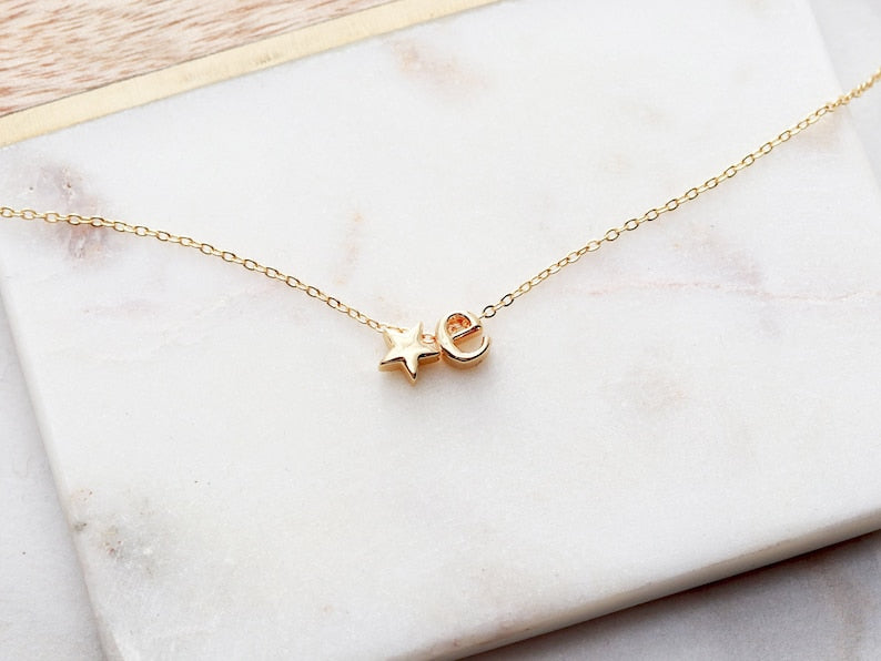 Star Initial Necklace • Simple Star Necklace • Dainty Star Necklace • Initial Necklace • Personalized Star • Best Friend Gift • Star CHMS