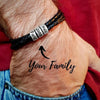 Personalized Family Names Men's Bracelet 925 Sterling Silver Beads Bracelet Father's Day Gifts Genuine Leather Bangle