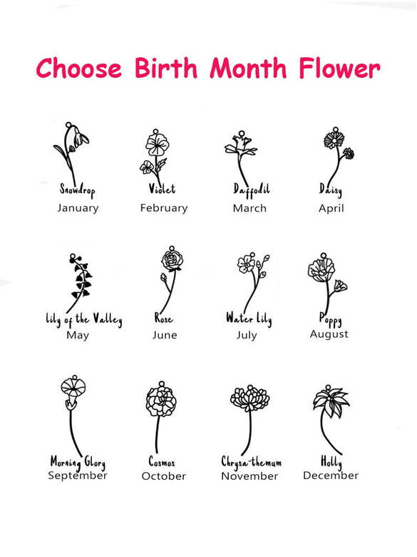 Custom Birth Flower Name Ring,Personalized Name Ring,Adjustable Ring,Birth Month Flower Ring,Custom Floral Ring, Birthday Gift,Gift for Her