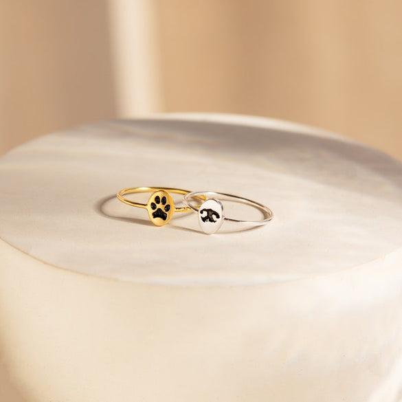 Custom Paw Print Ring • Your Actual Pet Print Ring • Personalized Fingerprint • Cat Print Jewelry • Pet Lover Gift • Pet Memorial • RM52B